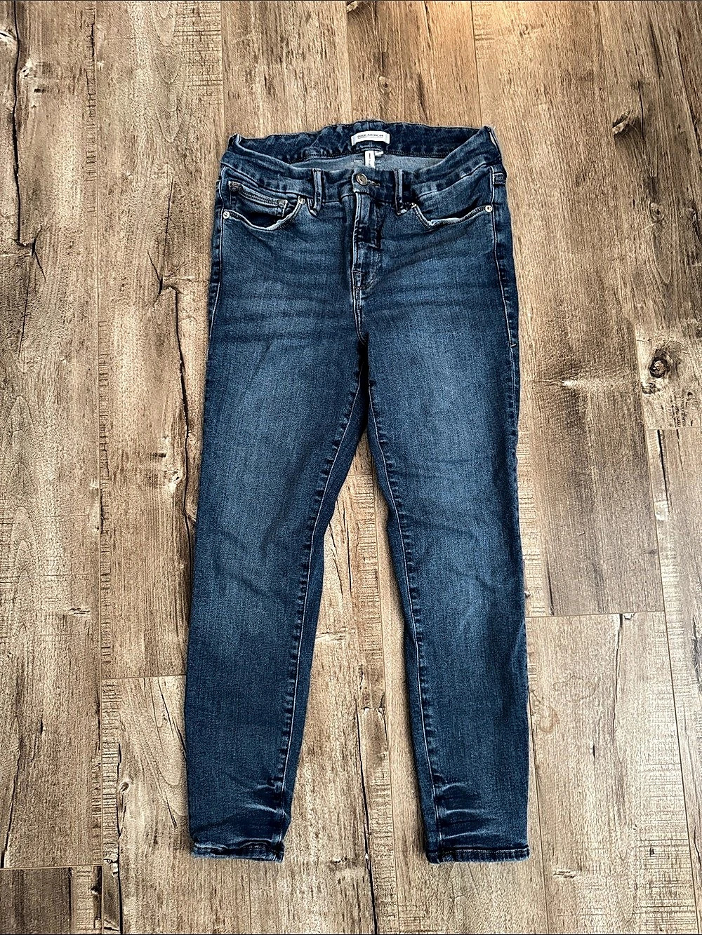 Good American Good Petite Skinny Jeans Blue Waist 28